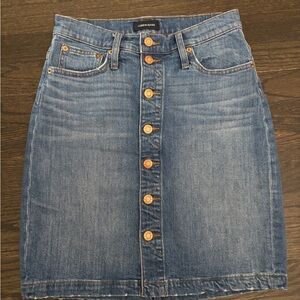 J. Crew Blue Denim Button Front Skirt Size 25